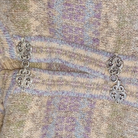 Vintage Nordic Design Sweater Wool Cardigan 2X Pastel - Picture 9 of 10